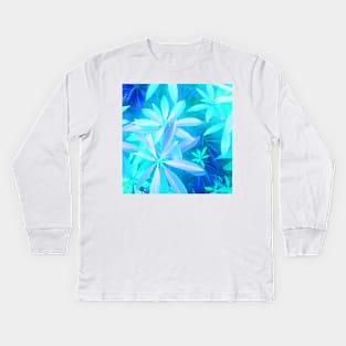 Neon tropical foliage Kids Long Sleeve T-Shirt